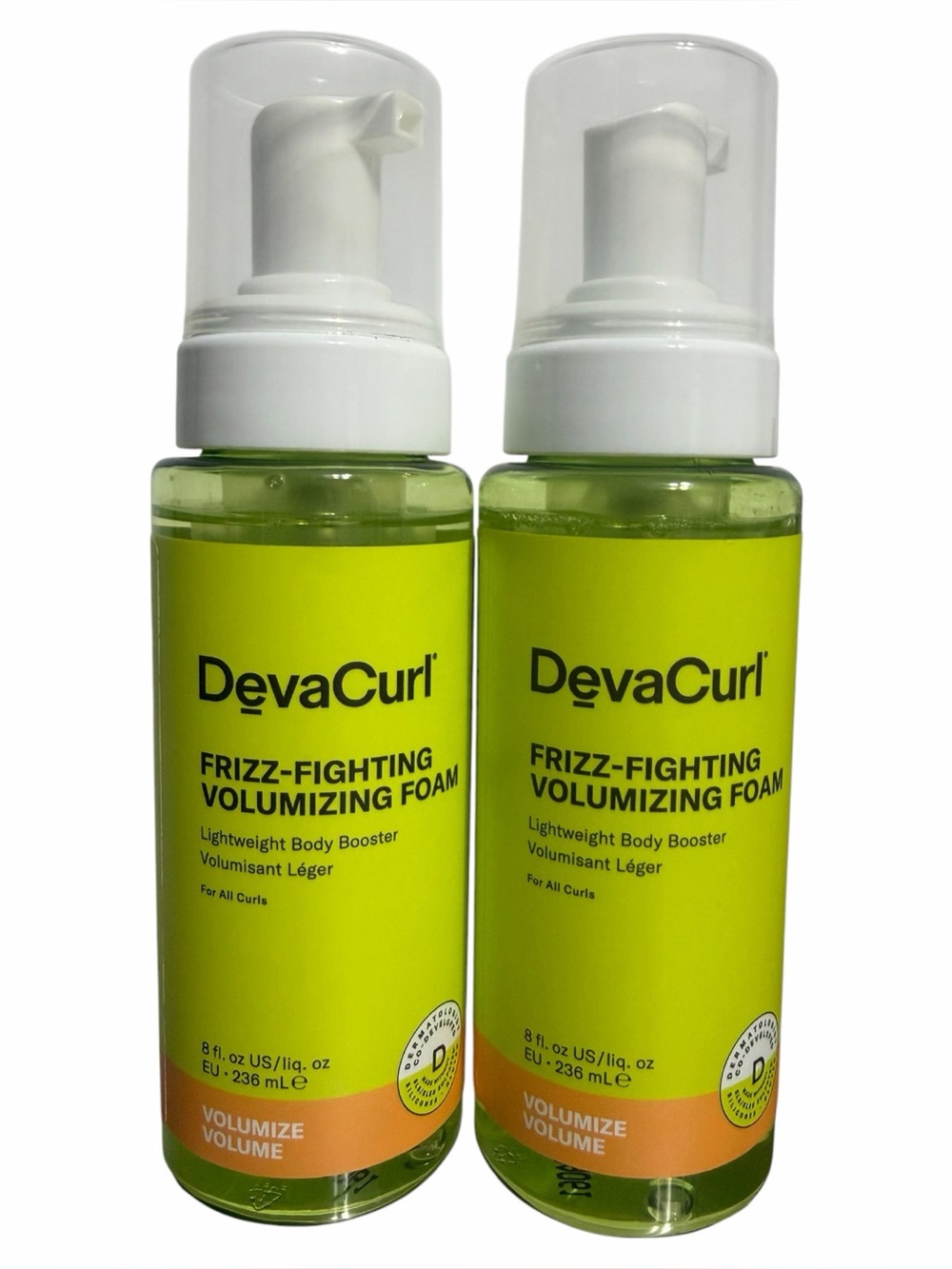 {Set of 2} DevaCurl Frizz-Fighting Volumizing Foam Body Booster 8 fl oz ~ NEW